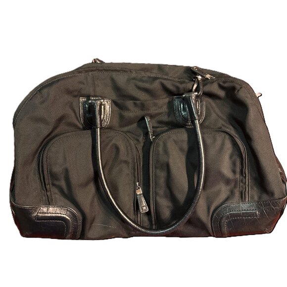 Tumi Black Nylon & Leather Duffle Travel Bag - Picture 1 of 8